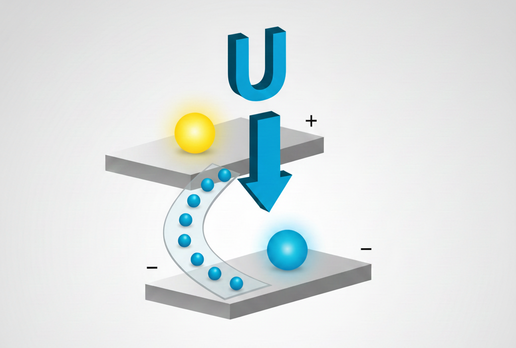 Diagramm: Potenzialdifferenz bei Gleichspannung