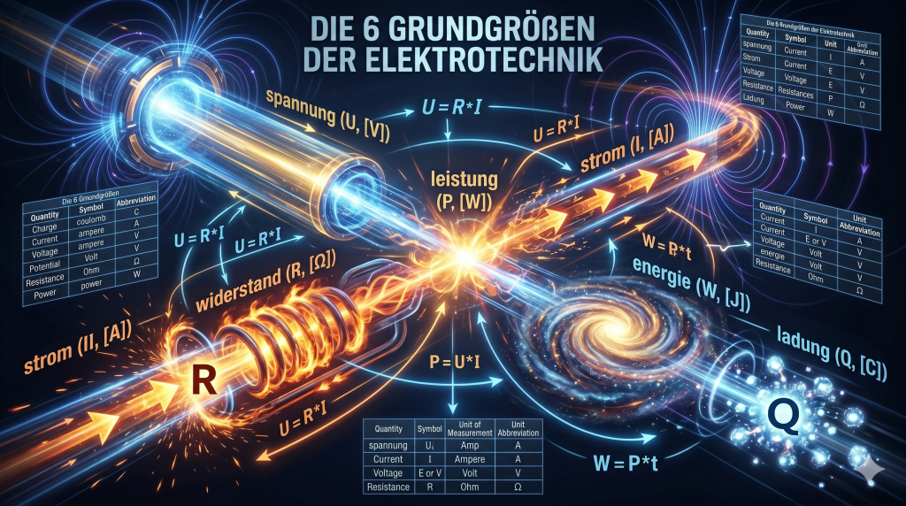 Die 6 Grundgrößen der Elektrotechnik